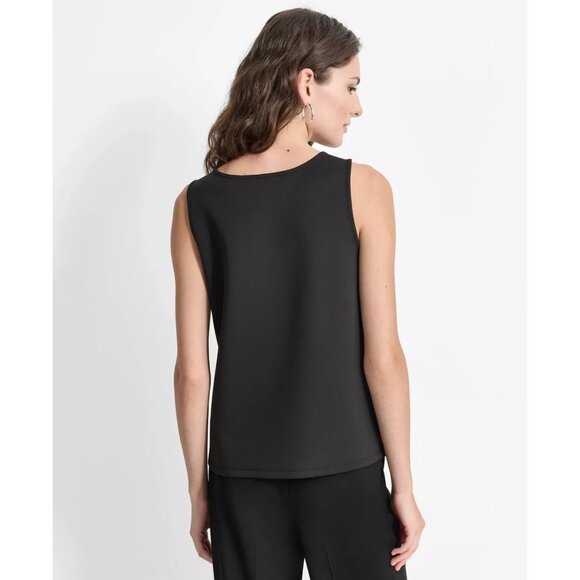 DKNY Women's Sequined Scoop-Neck Sleeveless Tank Top Black Size XS MSRP $79 - Picture 2 of 2
